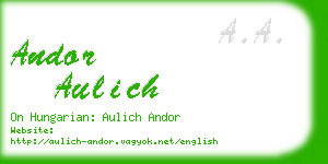andor aulich business card